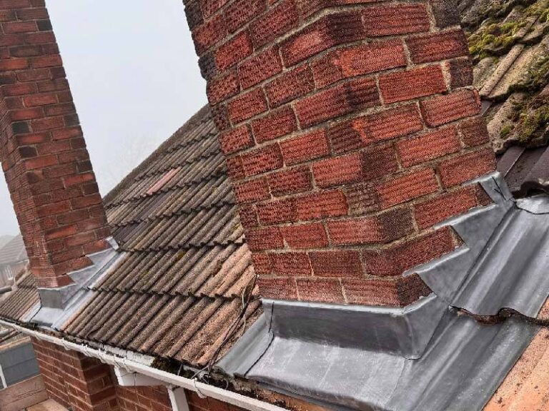 Roof repairs being expertly carried out on a Derbyshire property by Holt Roofing Ltd.