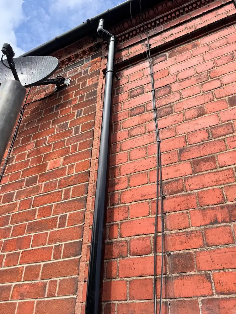 Guttering and pipework fitted on refurbished bay window in Loscoe, Derbyshire