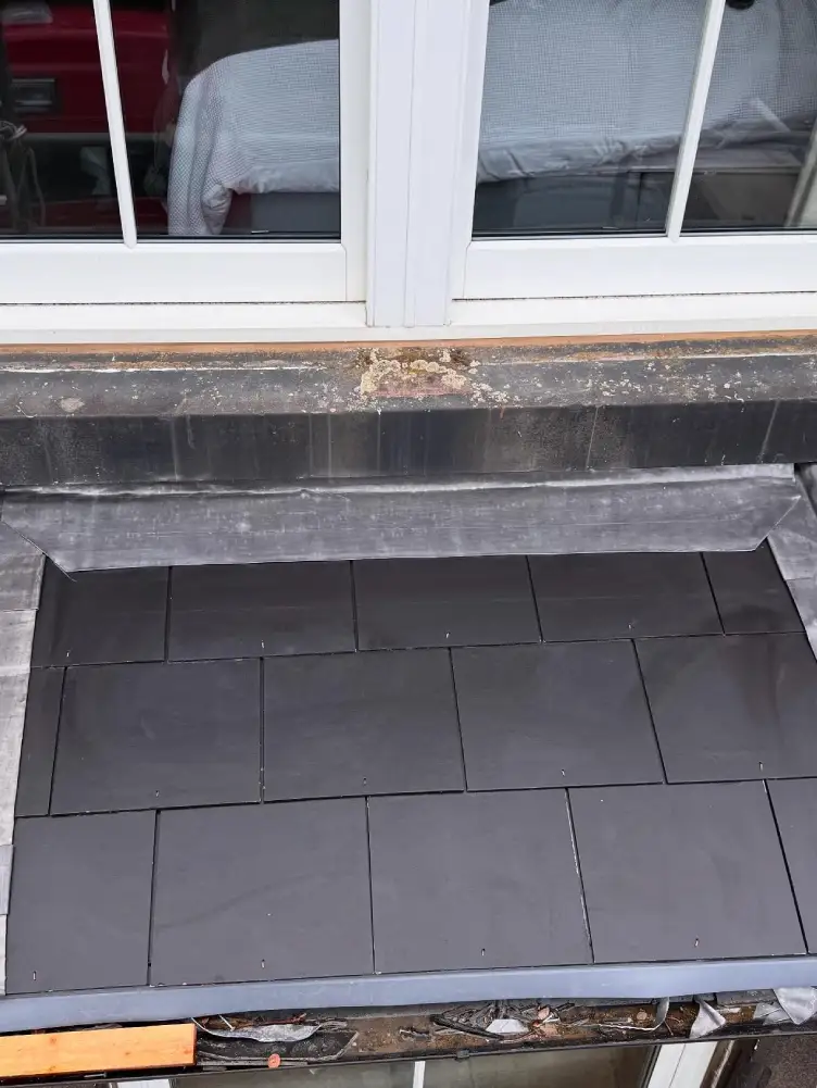 Breathable roof membrane fitted during bay window rebuild in Loscoe, Derbyshire