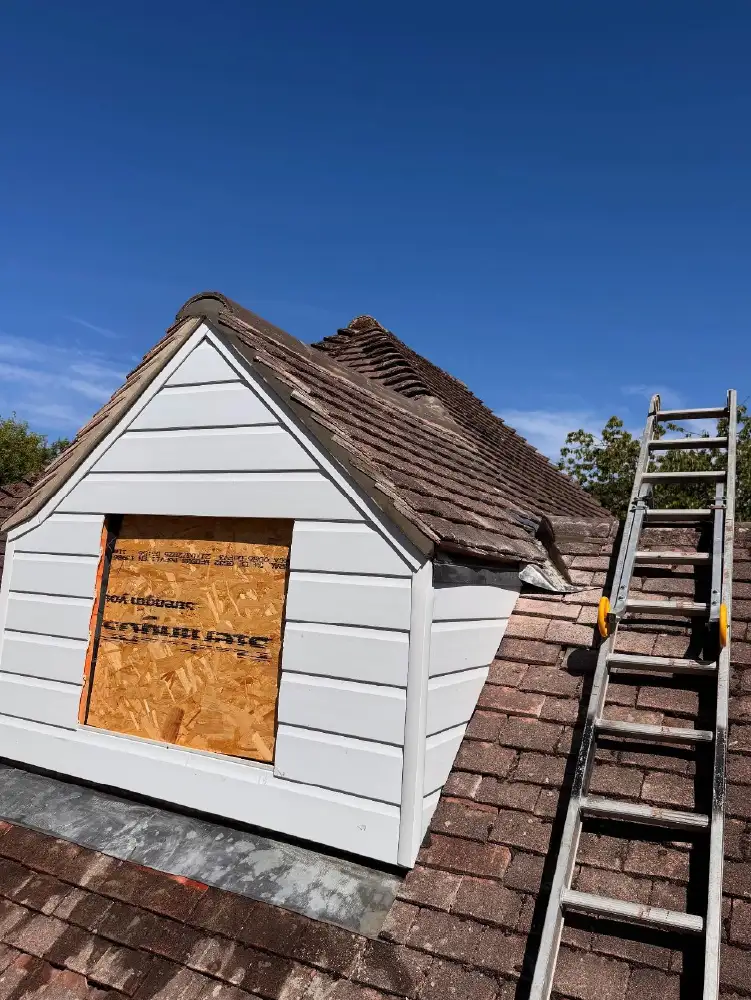 Pitched roof dormer installation with cement gable ends in Ripley
