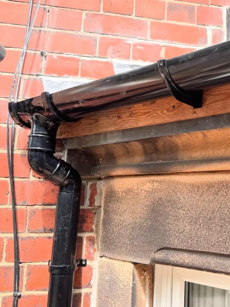 Eaves support trays installed on bay window roof in Loscoe, Derbyshire