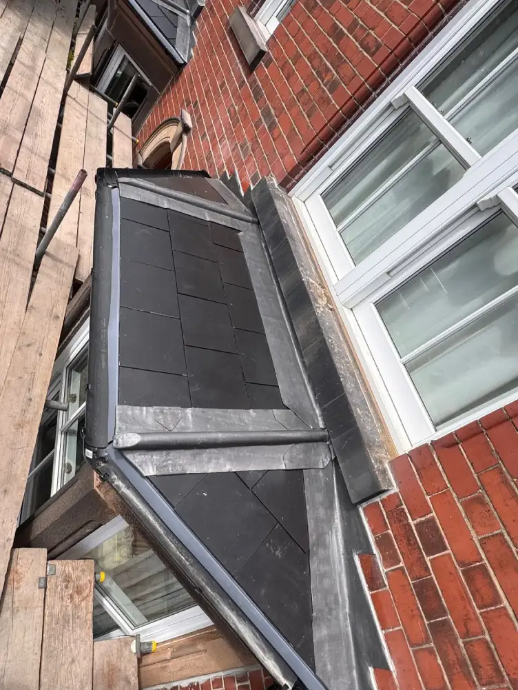 Front bay window fully stripped and prepped for roof rebuild in Loscoe