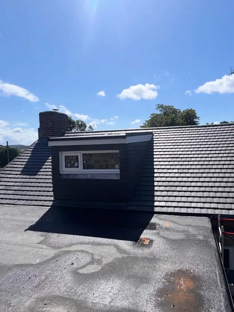 Rear dormer fitted with EPDM rubber roof cover in Ambergate loft conversion