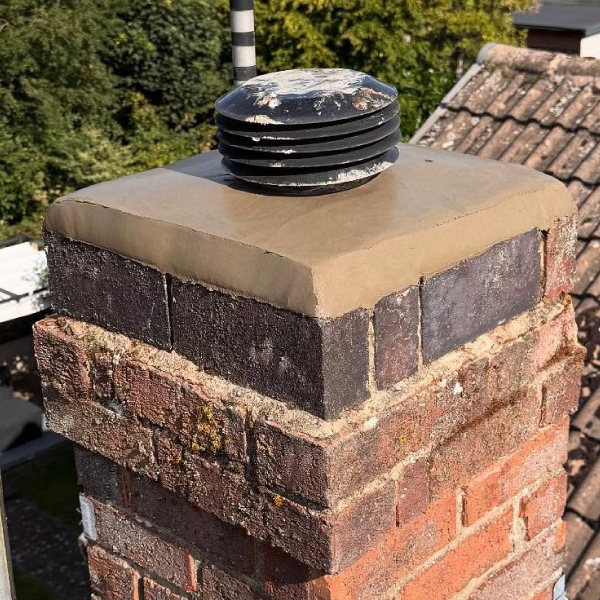 Chimney repair with new flaunching work in Derbyshire